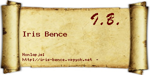 Iris Bence névjegykártya
